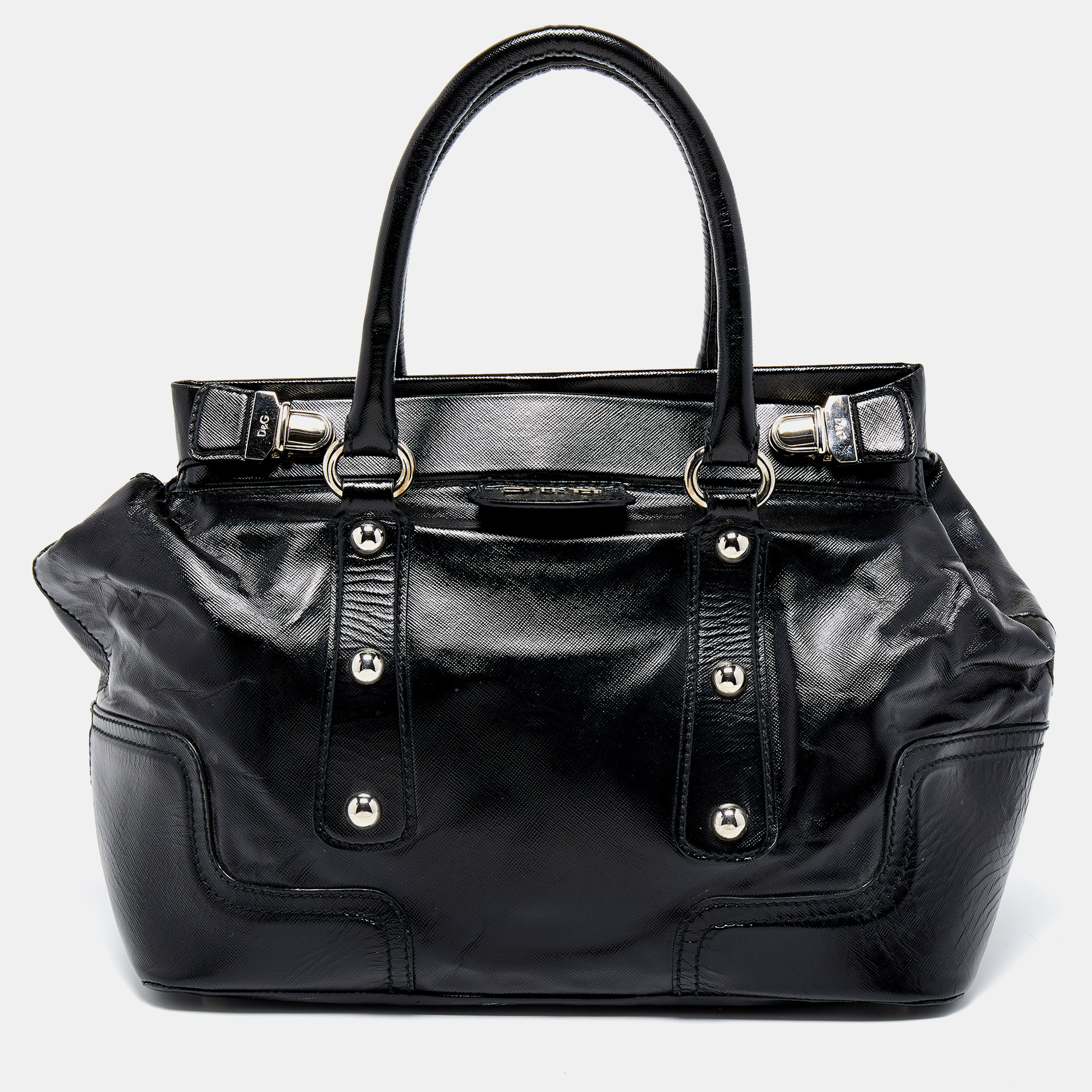 D&G Black Patent Leather Zoe Bag